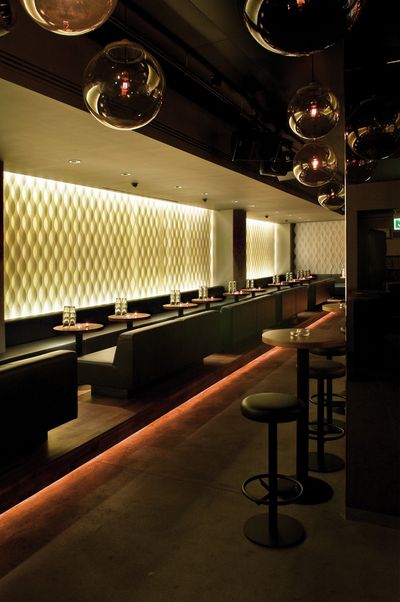 Vertical Blind Systems, SG 2910, Multi Visio, Room shot "Amber Club", Zurich, Switzerland, Vertical Waves