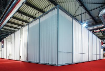 Curtain Systems, Colorama 1, Room shot "Vitra Booth"